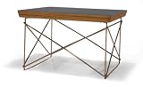 Alphaville Design ET-TORA-K Torana 15.5L x 13.25W x 10H Side Table, Black Top, Stainless Steel Base