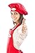 Red Kitchen Unisex Apron and Hat Set - for Men and Women - One Size Fits Most - Hotshot Chef Design