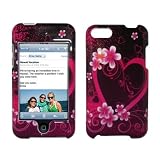 Premium Pink Hearts and Flowers Design Snap-On Cover Hard Case Cell Phone Protector for Apple iPod Touch 3rd Generation [Accessory Export Brand Packaging]