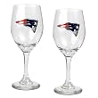 New England Patriots 2pc 14oz Wine Glass Set - Primary Logo NFL Football