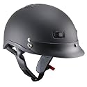 DOT Outlaw Matte Black Vented Half Face Motorcycle Helmet - Size : Medium