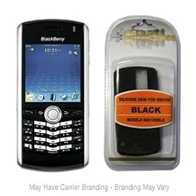 Blackberry Pearl 8100 Unlocked GSM Cell Phone & Diablotek Black Silicone Skin Bundle