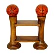 Handmade Carved Basketball Design Wood Bookcase - 31"