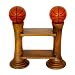 Handmade Carved Basketball Design Wood Bookcase - 31"