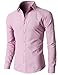 H2H Mens Oxford Cotton Slim Fit Dress Button-down Shirts Long Sleeve