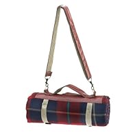 Picnic Gift 5010-BT Spark Fleece Blanket Tote W/ Water Proof Backing in Blue Tartan