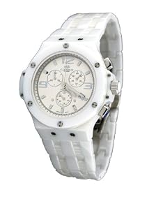 Oniss #ON8106-M7 Men's White Ceramic Sports Chronograph Watch