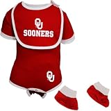 Oklahoma Sooners Crimson Infant Football Bib & Booties Set