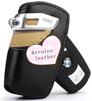 For BMW Series F01 F02 F30 F25 F10 F07 F12 F20 Genuine Real Leather Remote Key Case Cover Bag Holder Black & Brown