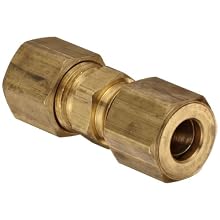 Dixon 62C-04 Brass Compression Tube Fitting, Union, 1/4" Tube OD