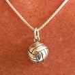 Sterling Silver Half Volleyball Necklace (Necklace Length=16")