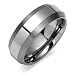 Jewelry : Beveled Edge Brush Finish 8mm Comfort Fit Mens Tungsten Carbide Wedding Band Ring Size 10