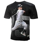 MLB Men's Boston Red Sox Dustin Perdroia Sublimated High Definition Photo Tee Shirt (Graphite) (Red Sox, Large)