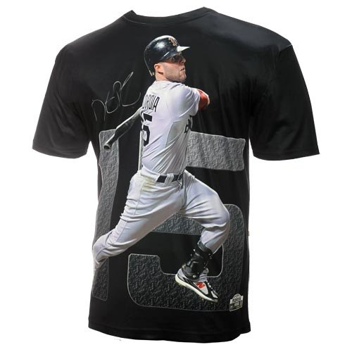 MLB Men's Boston Red Sox Dustin Perdroia Sublimated High Definition Photo Tee Shirt (Graphite) (Red Sox, Xx-Large)