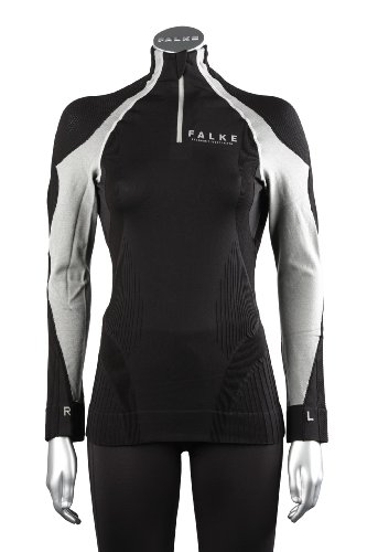 FALKE Damen Sport-Shirt Running Pullover  Naima 36500, black-grey 3013, M