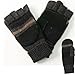 Urban Boundaries Men's Ragwool Convertible Fingerless Glove/Mitten - Black / Char Stripe