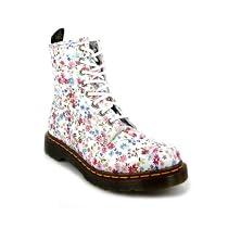 Dr Martens 1460 Flower Womens Leather Boots-Blue