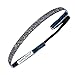 Sweaty Bands Womens Girls Headband - Non-Slip Velvet-Lined Glitter Hairband - Viva Diva Gunmetal 3/8-Inch