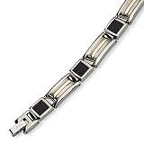 Men's Carbon Fiber, 14k Gold And Titanium Bracelet