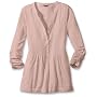 Split-Neck Pleated Henley