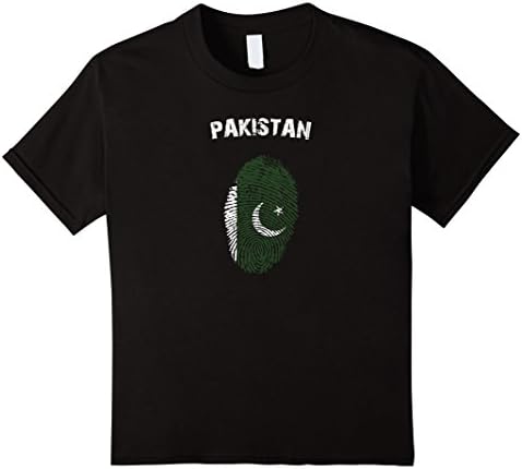 Kids Pakistan Pride T-Shirt Fingerprint Flag, It's In My DNA 4 Black