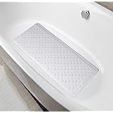 DocBear Natural Rubber Bathtub Mat,Anti Bacterial Bathroom Mat,Mildew Resistant Bath Mat,Non Slip Bath Mat,White-15 x 33 Inch