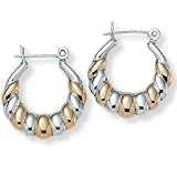 Tutone Hoop Earrings - B00007FFNM