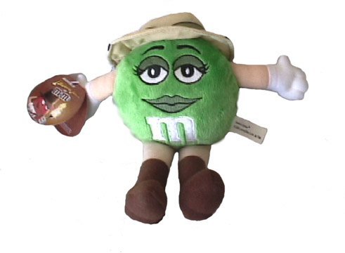 Green M&M Plush Indiana Jones Figure