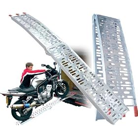 ALUMINIUM FOLDING MOTORBIKE/MOTORCYCLE TRAILER LOADING RAMP CHEX