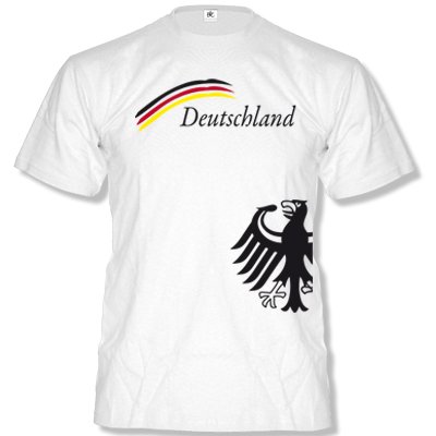 R1 – DEUTSCHLAND MOTIV 20 Herren T-Shirt Weiss / Schwarz-Rot-Gelb Gr. L