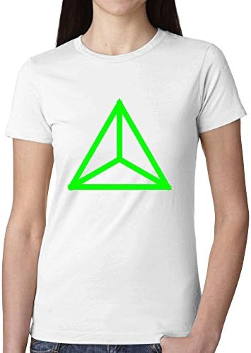 Kapoky Mass Center Triangle Fractal Women's Classic Logo Crew T-Shirts White