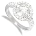 Jewelco London 18 carat solid white gold 0.79 carat tapering-baguette cut Fine Diamond wheel design cluster Ring