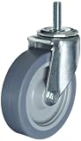E.R. Wagner 1F29 5″ Diameter Soft Rubber Wheel Medium Duty Swivel Stem Caster, 1/2″-13 Diameter X 1-1/2″ Length Threaded Stem, 240 lbs Capacity Range. Delrin Wheel Bearing