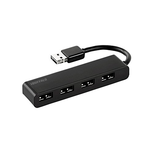 BUFFALO どっちもUSBポート&amp;どっちもUSBコネクター採用USB2.0ハブ 4ポートタイプ ブラック BSH4UD19BK