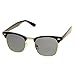 zeroUV - Half Frame Semi-Rimless Horn Rimmed Sunglasses (Black-Gold/Smoke)