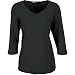 Misses Coral Bay 3/4 Sleeve Solid V-Neck Top