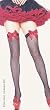 Black Fishnet Thigh Highs with Satin Bow