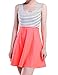 OMEYA.WANSHIDA.Women's Open Back Sleeveless Sexy Hollow Out Slim Fit Stripe Casual Cocktail Cute Mini Dress
