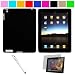 Premium Rubberized Protective Soft Silicone Skin Cover Case for Verizon Wireless New Apple iPad 2 (16GB, 32GB 64GB) 2nd Generation and AT&T Apple iPad 2nd Generation iPad 2 Wireless Tablet + Anti-Glare Clear Screen Protector for Apple iPad 2 Tablet + Executive White Stylus Pen with Laser Pointer and LED Light Compatible with Apple iPad 2