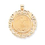 14k Gold 1/2 oz American Eagle Coin Mounted Coin Bezel
