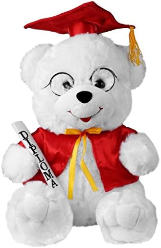 14" Light up Graduation Teddy Bear with Graduation Music (Red)