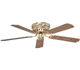 Ellington Fans CU42BB5 42 Close-Up Traditional Indoor Flush Mount Bright Brass Ceiling Fan
