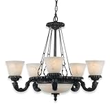 Royce Lighting RC2156/7CGN Tuscany Seven-Light Chandelier Cognac with Stone Alabaster Globes
