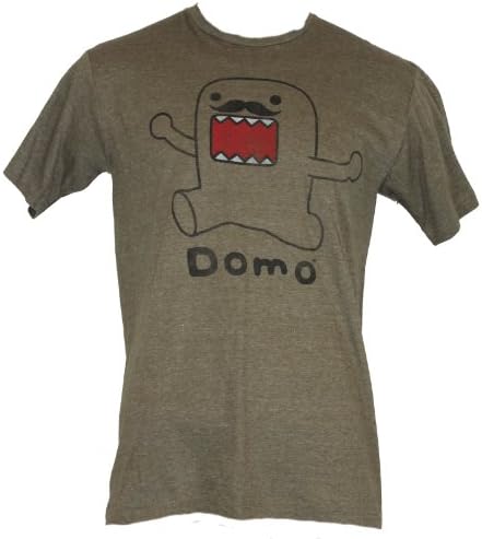 Domo Mens T-Shirt - Disguised with a Mustache Image on Brown (Large)