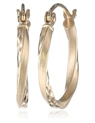14k Yellow Gold 2mm Twisted Hoop Earrings