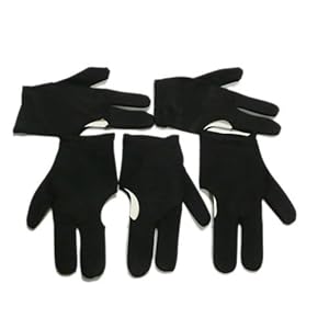 5 Black Billiards Pool Snooker Cue Shooters 3 Fingers Gloves