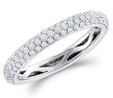 Diamond Wedding Ring 14k White Gold Bridal Anniversary Band (3/4 CT)
