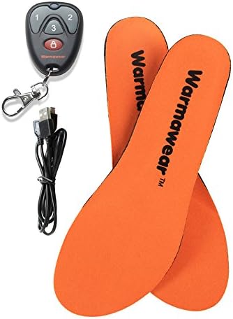 Warmawear Deluxe Wireless Rechargeable Battery Waterproof Heated Insoles with Remote Control (Large)