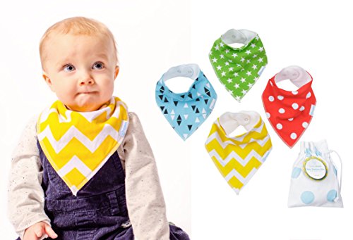 Simply Koala Trendy Baby Bandana Bibs Gift Set, Ultra Absorbent Organic Cotton with Cozy Fleece Backing for Boy or Girl, 4 Piece