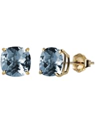 10k Gold Gemstone Cushion-Cut Stud Earrings (6mm, 2.00 cttw)